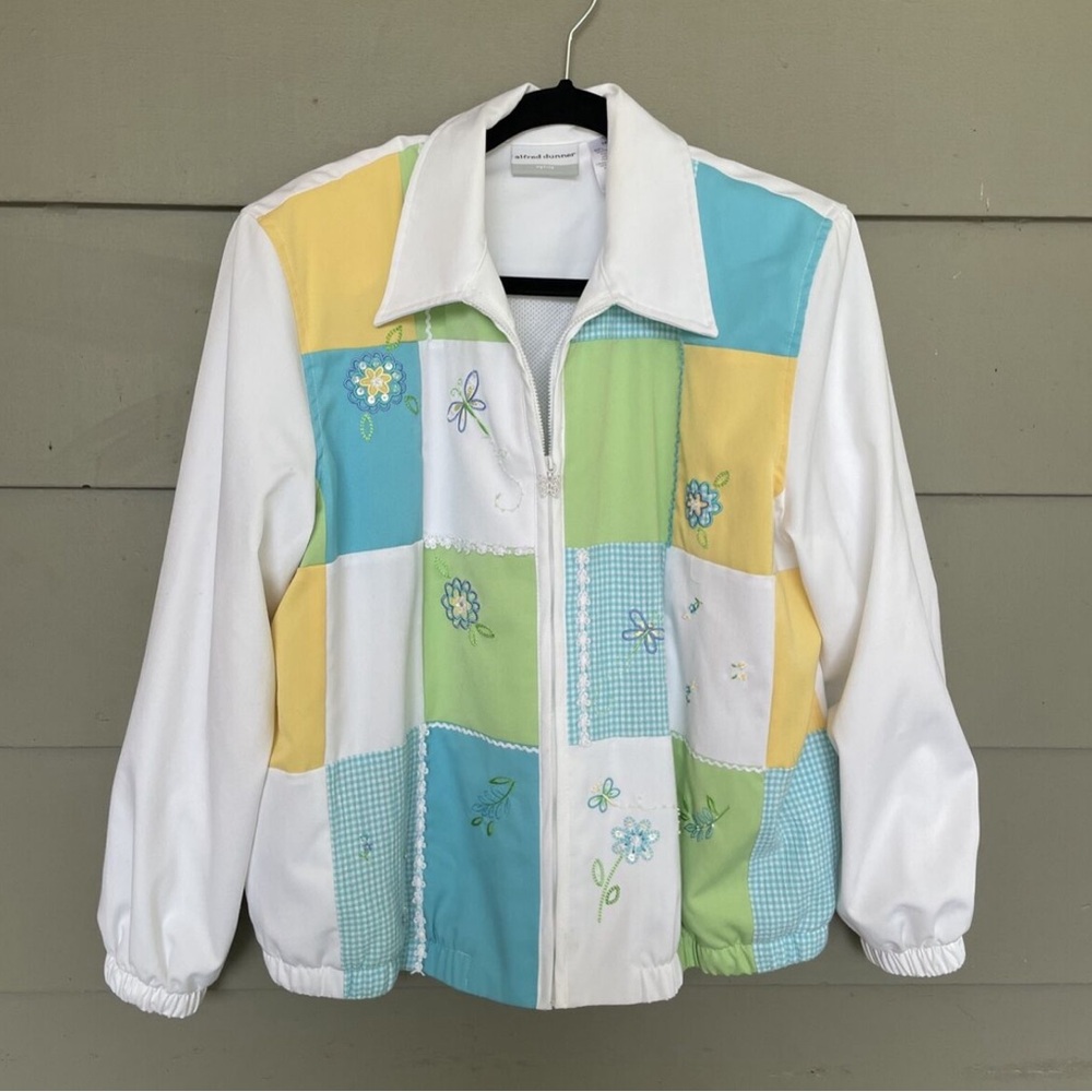 Alfred Dunner Costal Granny Chic vintage nautical beach bomber jacket petite 10